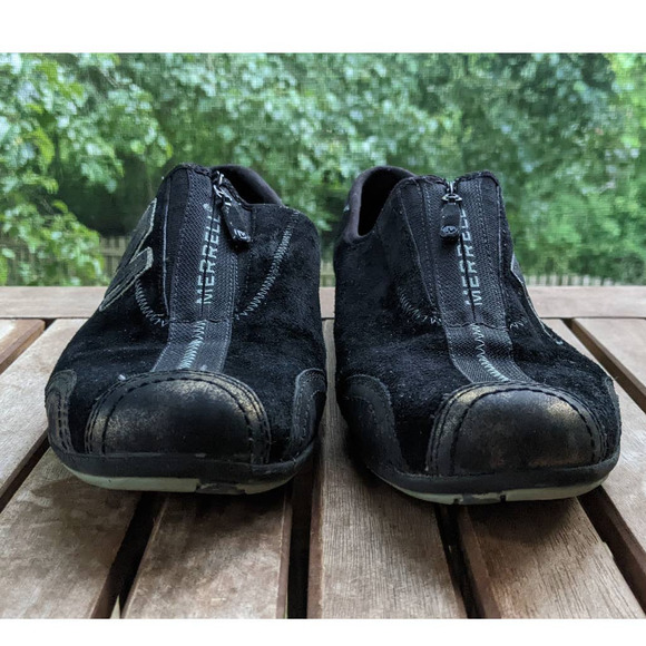 Merrell Arabesque Leather Black/Gold Women's Casual Zip Up Loafers Size 7.5 - Picture 5 of 10
